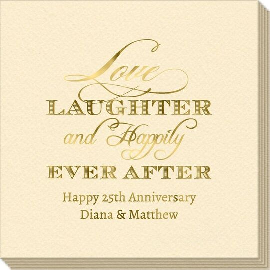 Love Laughter Ever After Linen Like Napkins